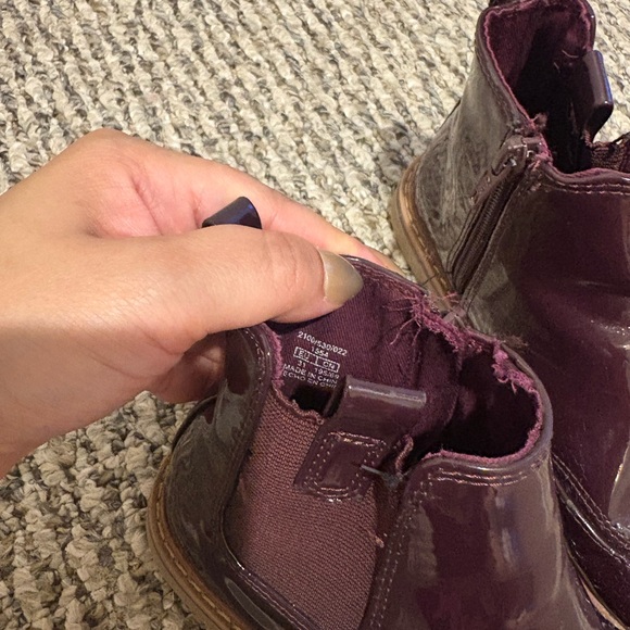 Kids Burgundy Ankle Boots - Picture 4 of 4